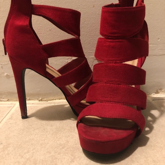 blood red high heels
